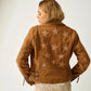 Misty Nubuck Leather Jacket by Mauritius in Cognac
