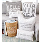 Coastal pillows & basket with quotes
