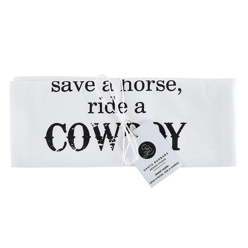 Face to Face Thirsty Boy Towel - Save a Horse Ride a Cowboy