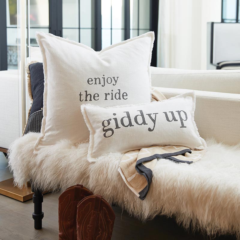 Whoa / Giddy Up Reversible Lumbar Pillow