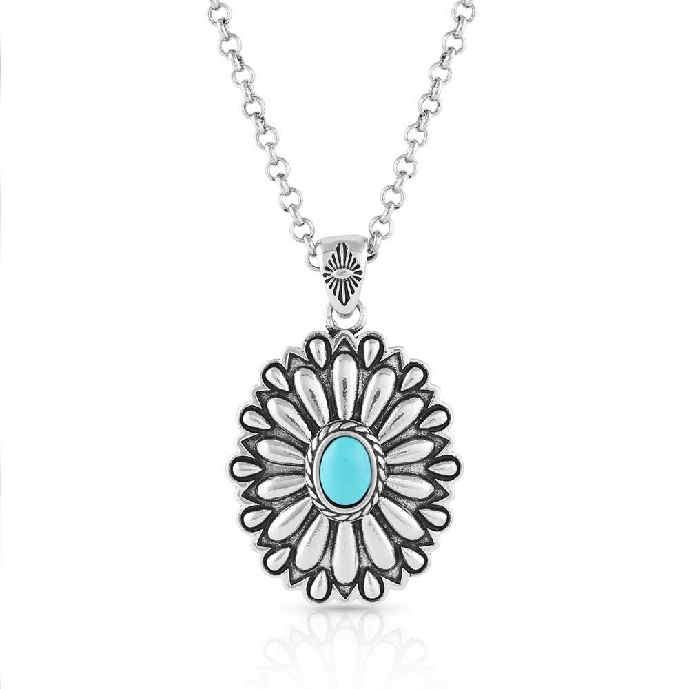 Sunflower Concho Turquoise Necklace- Montana Silversmiths