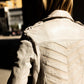 Narin RF Leather Jacket, Light Grey