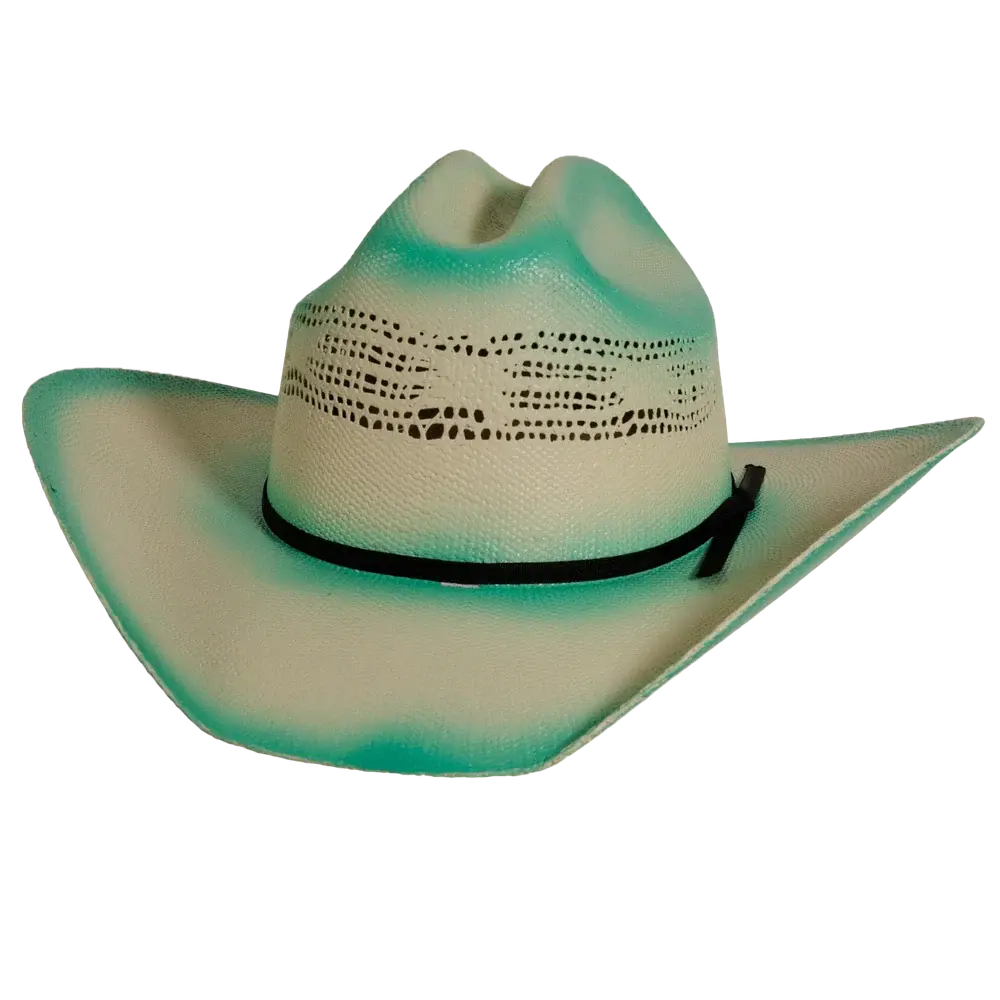 Olivia | Womens Straw Cowgirl Hat Turquoise - Bourbon Cowgirl