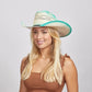 Olivia | Womens Straw Cowgirl Hat Turquoise - Bourbon Cowgirl