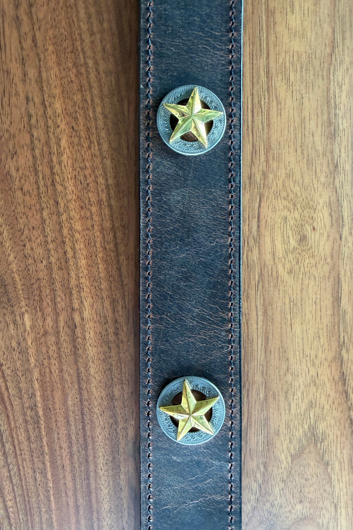 Phoebe Leather Belt with Star Conchos in Brown - Bourbon Cowgirl Exclusive