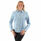 Light Blue Floral Embroidered Yoke Western Blouse for Women Scully Bourbon Cowgirl