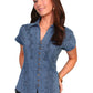 Blue Peruvian Cotton Cap Sleeve Blouse by Scully Bourbon Cowgirl