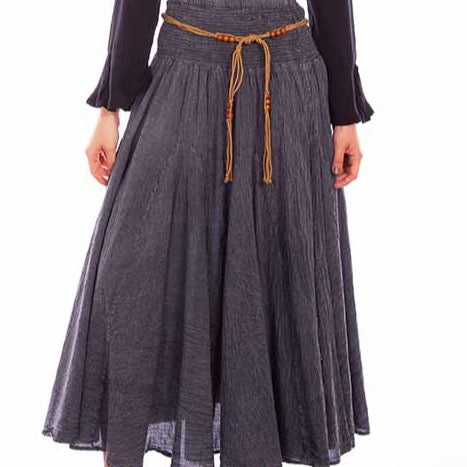 Acid Wash Cantina Skirt with Beaded Belt at Bourbon Cowgirl