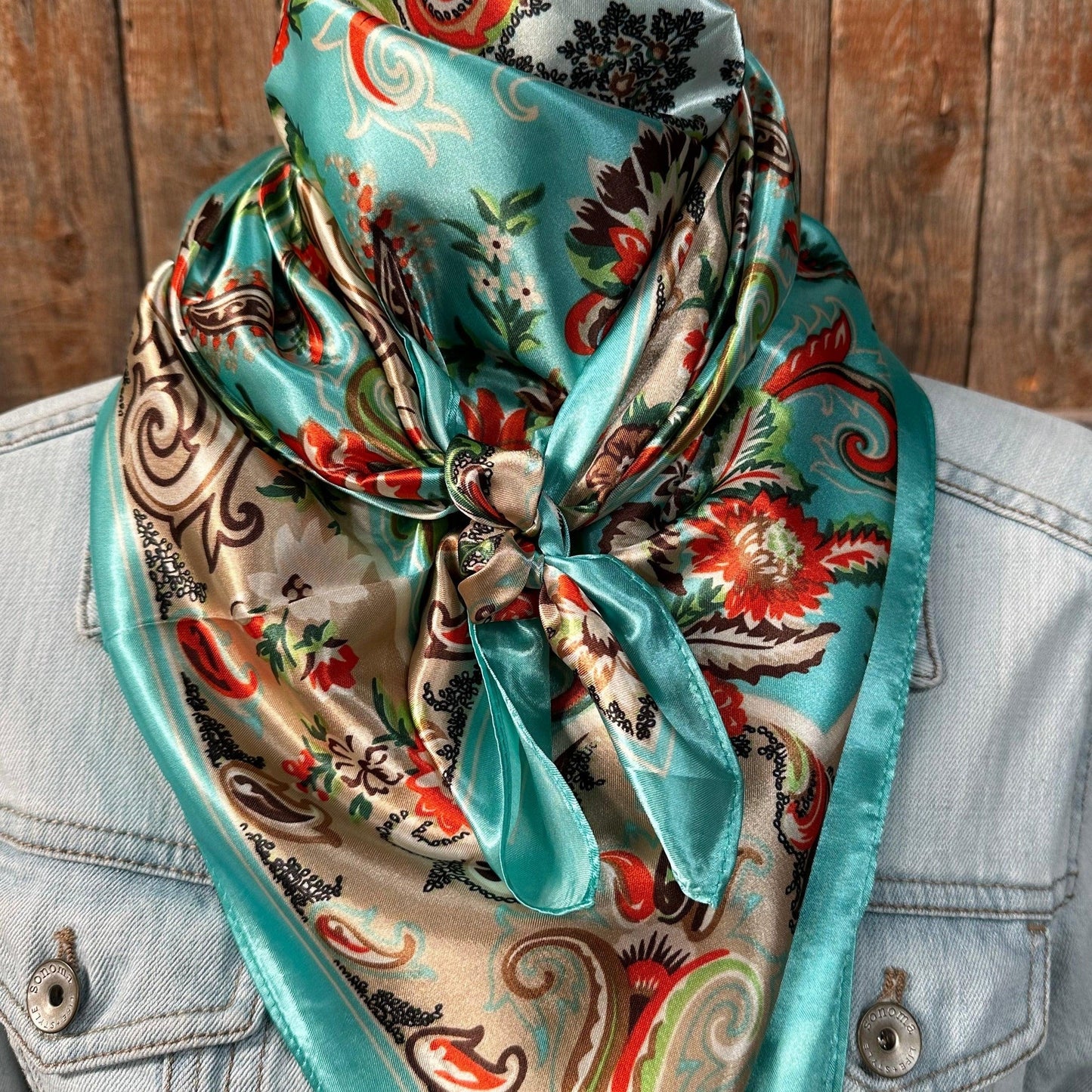 Turquoise Paisley Wild Rag