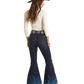 Blue Wave Button Bell  Bottom Jeans Rock & Roll Denim