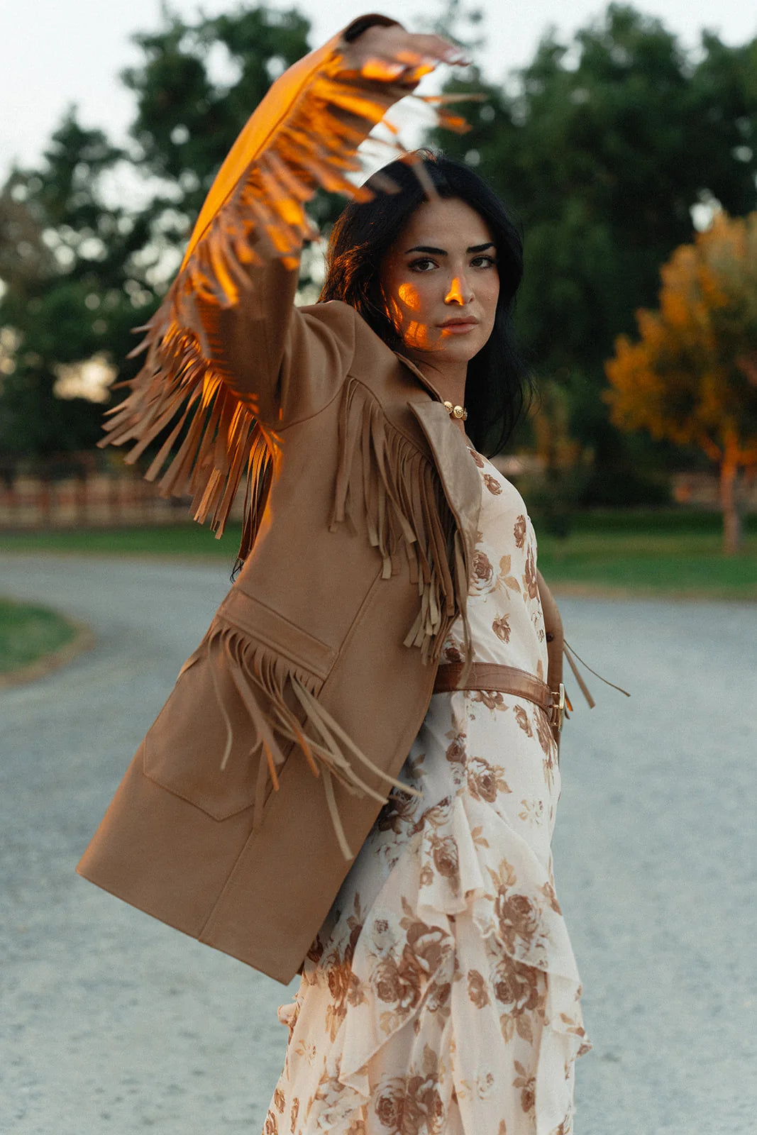 Fringe With Benefits Blazer in Buckskin by Western & Co
