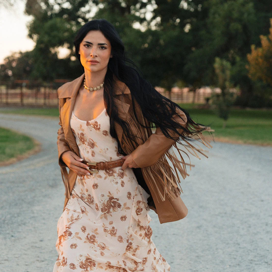 Fringe With Benefits Blazer in Buckskin by Western & Co