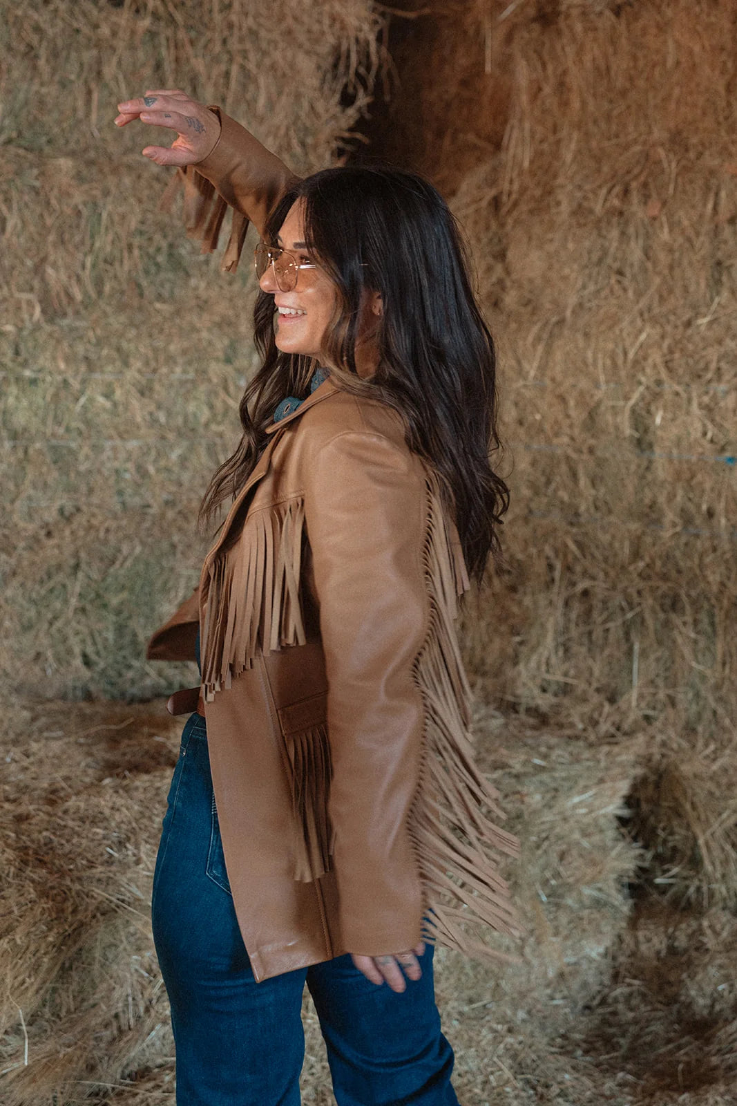 Fringe With Benefits Blazer in Buckskin by Western & Co