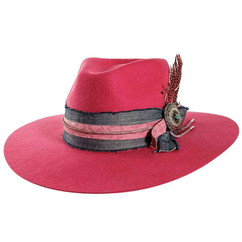 Rodeo Babe | Womens Felt Fedora Hat  - Bourbon Cowgirl