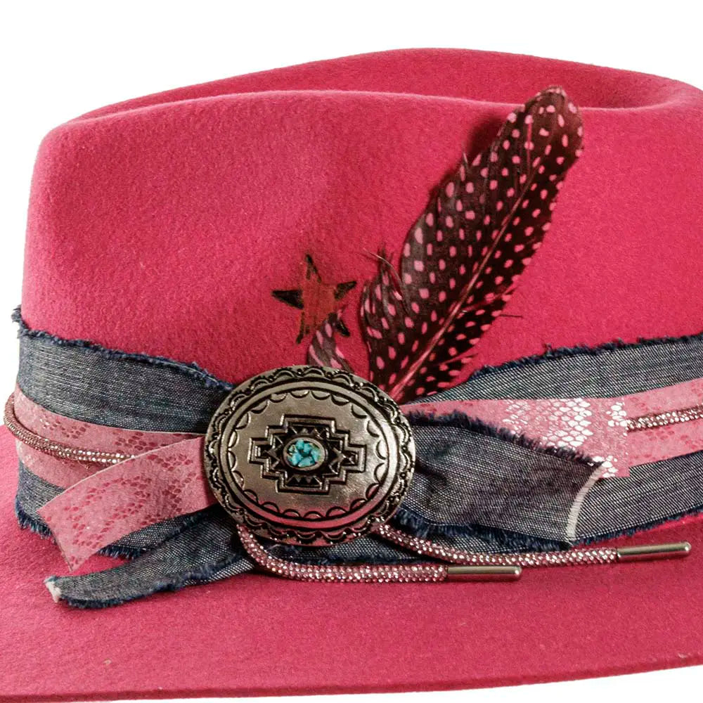 Rodeo Babe | Womens Felt Fedora Hat  - Bourbon Cowgirl