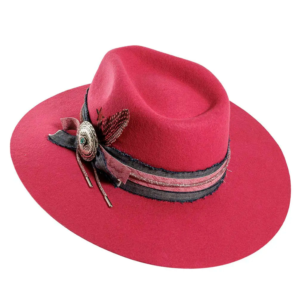 Rodeo Babe | Womens Felt Fedora Hat  - Bourbon Cowgirl