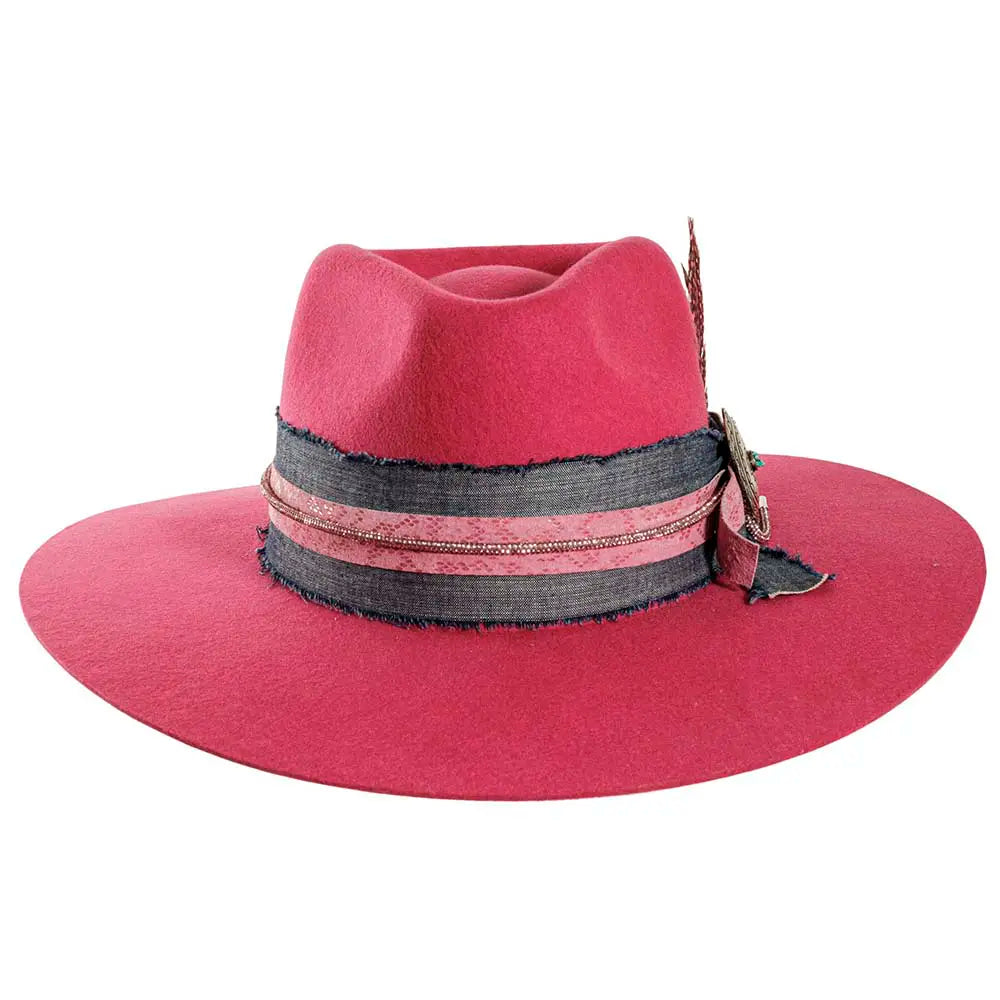 Rodeo Babe | Womens Felt Fedora Hat  - Bourbon Cowgirl