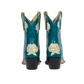 Teal Roseshortie4 cowboy boots with rose details