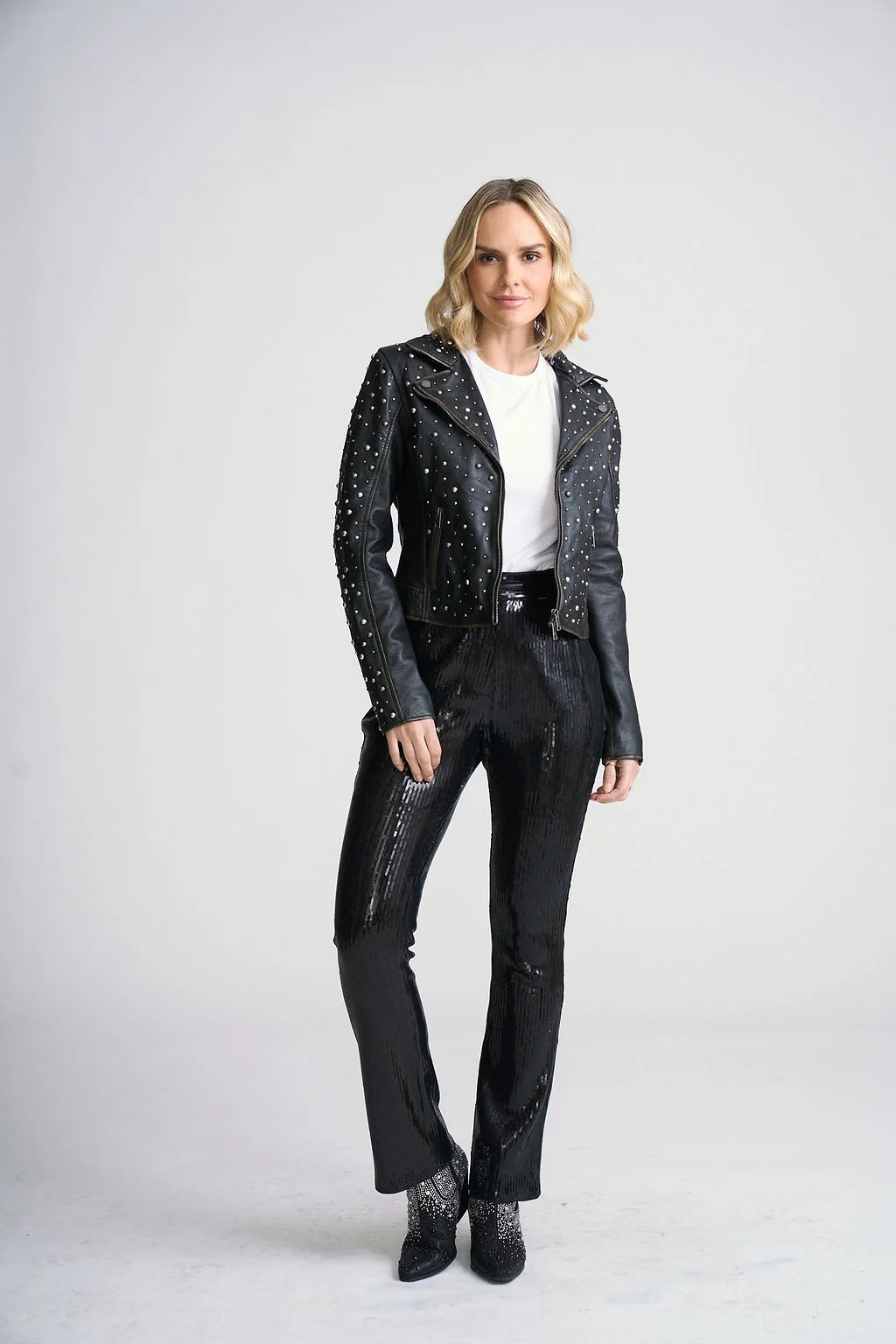 Roxanne RF Leather Jacket by Mauritius in Black