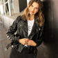 Roxie CF Leather Jacket, Black