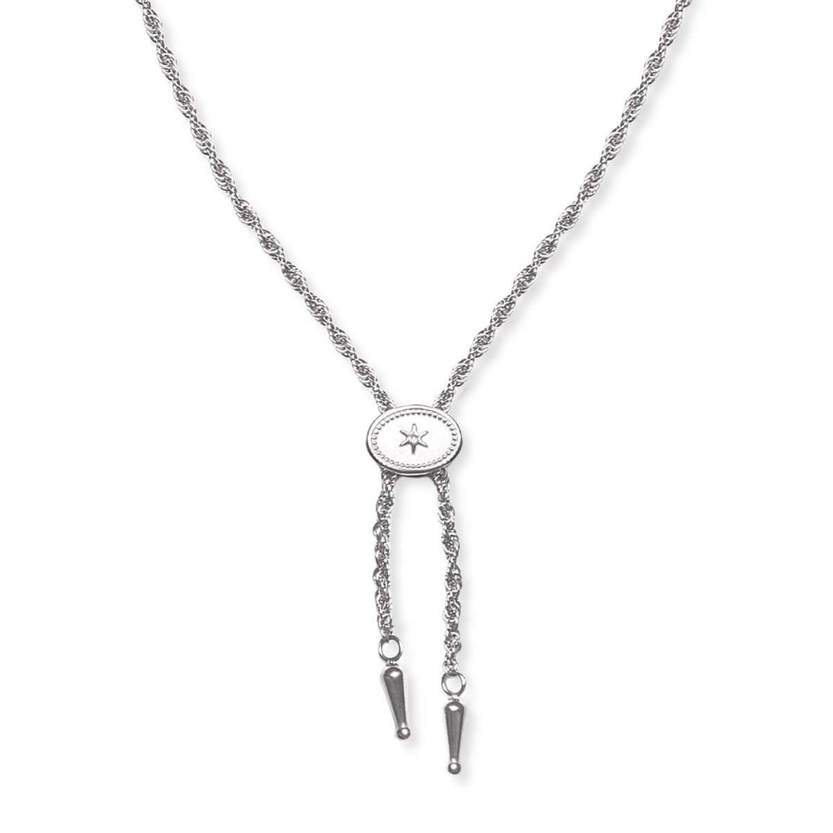 Annley Bolo Tie Necklace in Gold or Silver by Spurwest