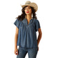 Ariat Women's Emma Medium Denim Blue Top for Bourbon Cowgirl