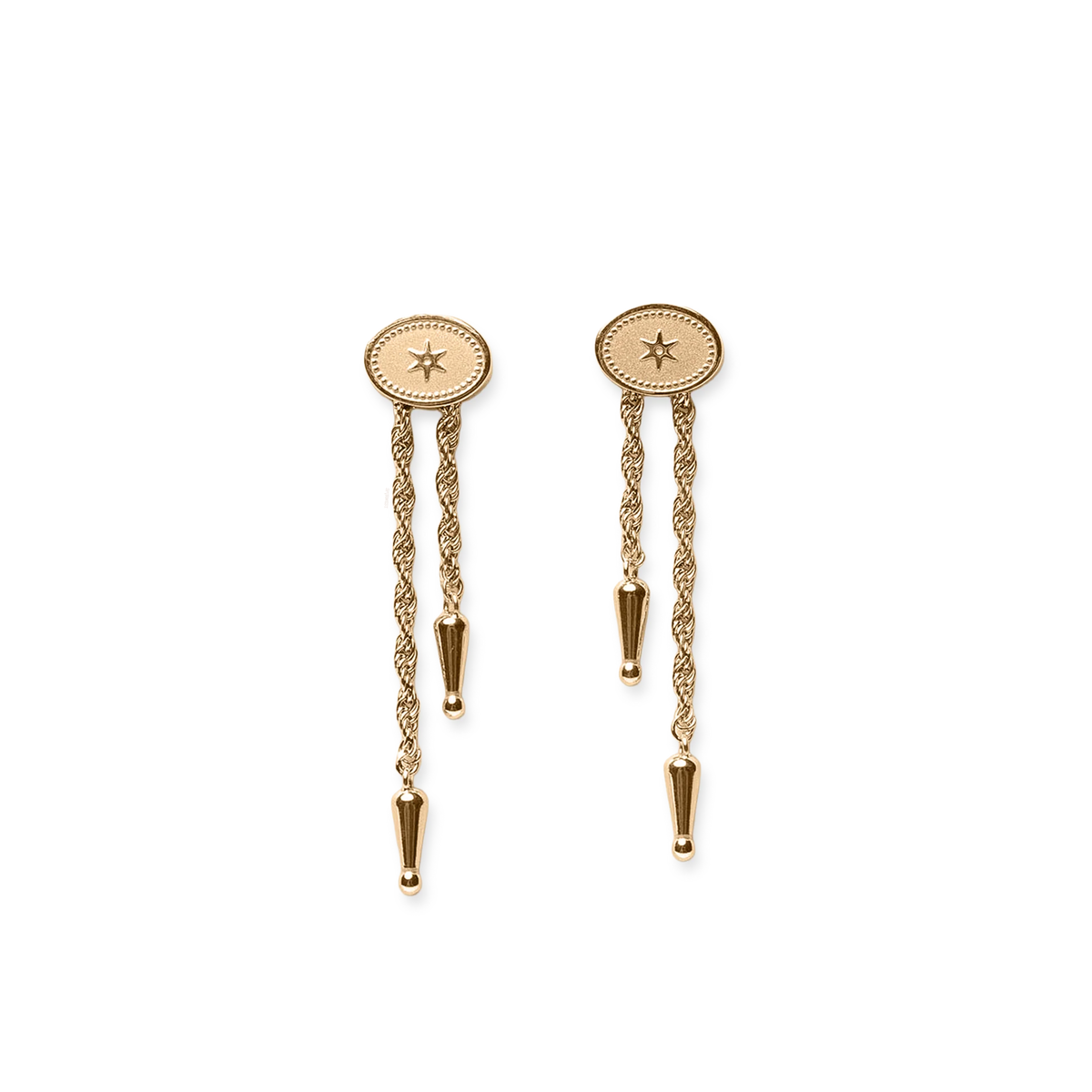 Annley Bolo Tie Earrings in Gold or Silver by Spurwest