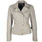 Sofia RF Leather Jacket, Silver Grey