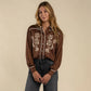 Sendero Dakota Embroidered Long Sleeve Mocha Western Shirt Bourbon Cowgirl