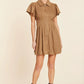Faux Suede Bubble Dress in Tobacco