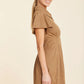 Faux Suede Bubble Dress in Tobacco