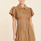 Faux Suede Bubble Dress in Tobacco