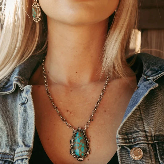 Sunset Stables Necklace - Western Turquoise Jewelry for Bourbon Cowgirl