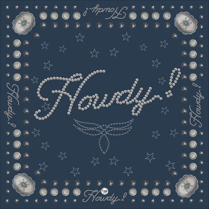 Blue bandana with Howdy! design, 1080x.
