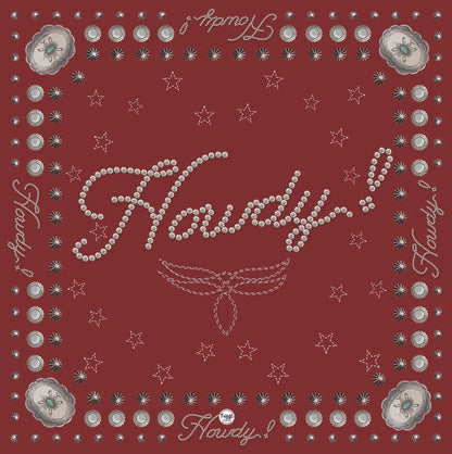 Red bandana with Howdy! design.