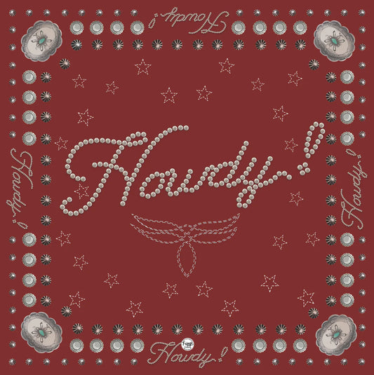 Red bandana with Howdy! design.
