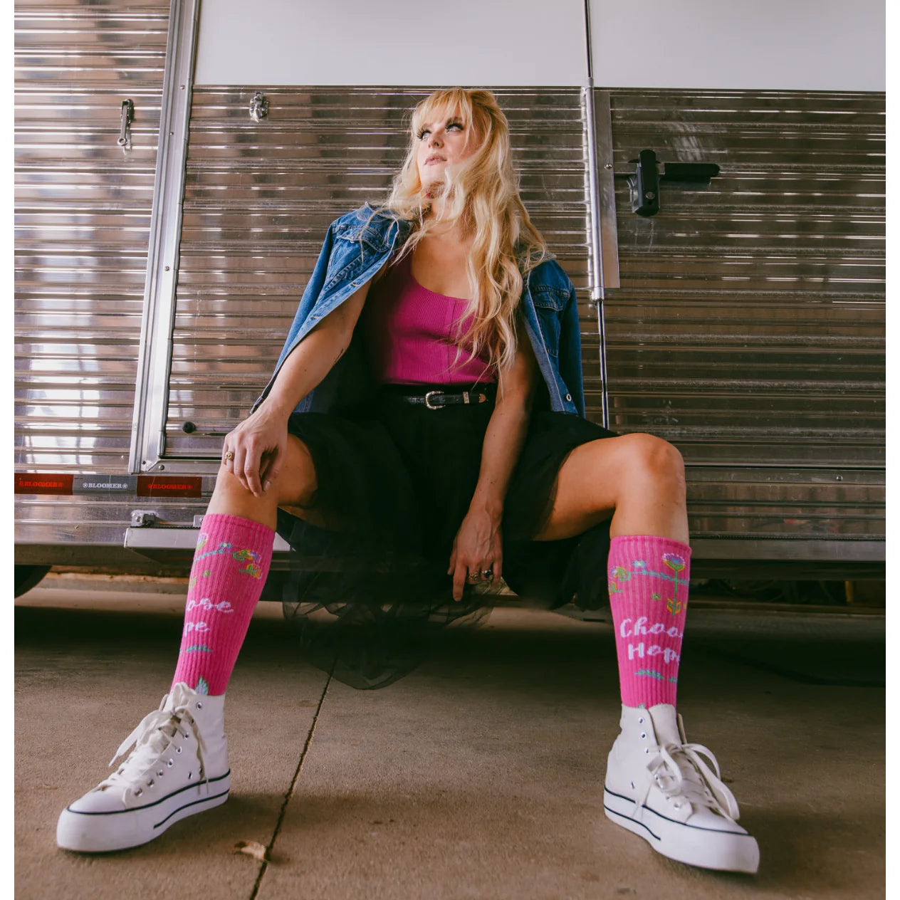 Choose Hope Pink Performance Boot Socks - Lucky Chuck