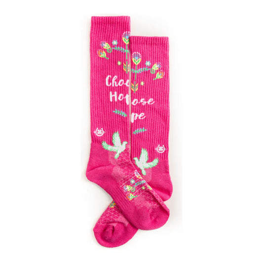 Choose Hope Pink Performance Boot Socks - Lucky Chuck