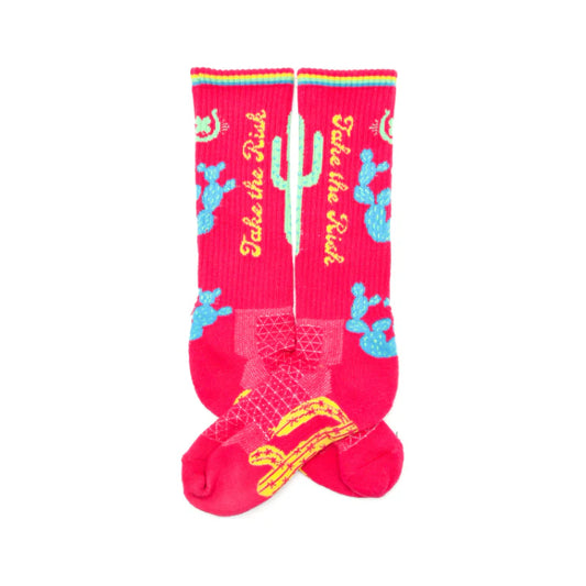 Take The Risk Hot Pink Boot Performance Socks - Lucky Chuck