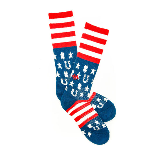 Lucky Stars and Stripes Boot Performance Socks - Lucky Chuck