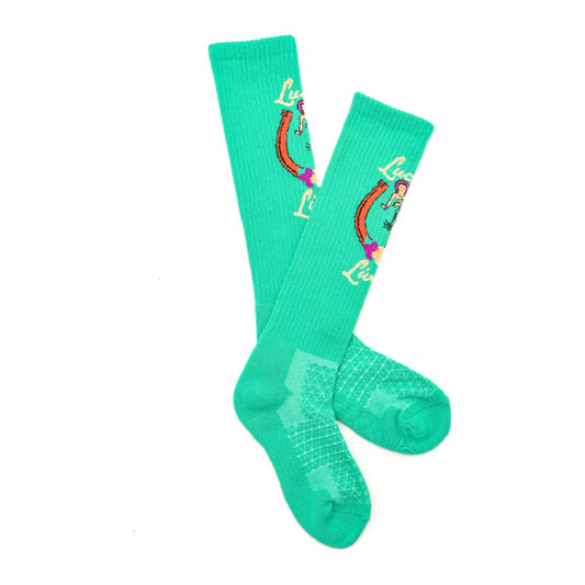 Lucky Living Island Cowgirl Turquoise Boot Performance Socks - Lucky Chuck