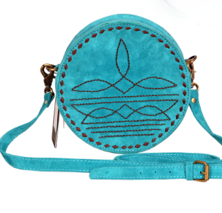 Turquoise Suede Canteen Purse at Bourbon Cowgirl