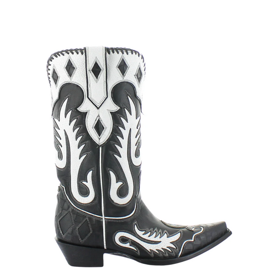 Cowgirl Rising Boot in Black and White by Old Gringo