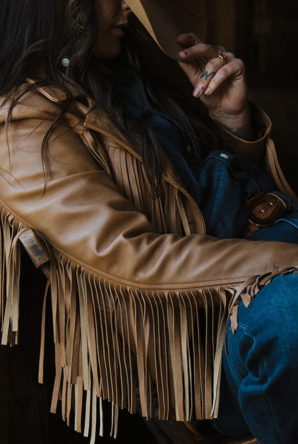 Fringe With Benefits Blazer in Buckskin by Western & Co