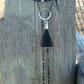 Horsehair Lariat Necklace - Metallic Beads