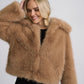 Sienna Fur Jacket by Mauritius in Dark Sand
