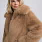 Sienna Fur Jacket by Mauritius in Dark Sand