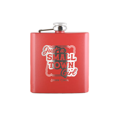 Red Small Town Girl flask