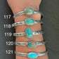 121 Sterling Silver Kingman Turquoise Stamped Stacking Cuff by Jason Ogg