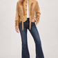 Suede Fringe Lacing Jacket with Bone Bead Details by Scully Leather - Old Rust
